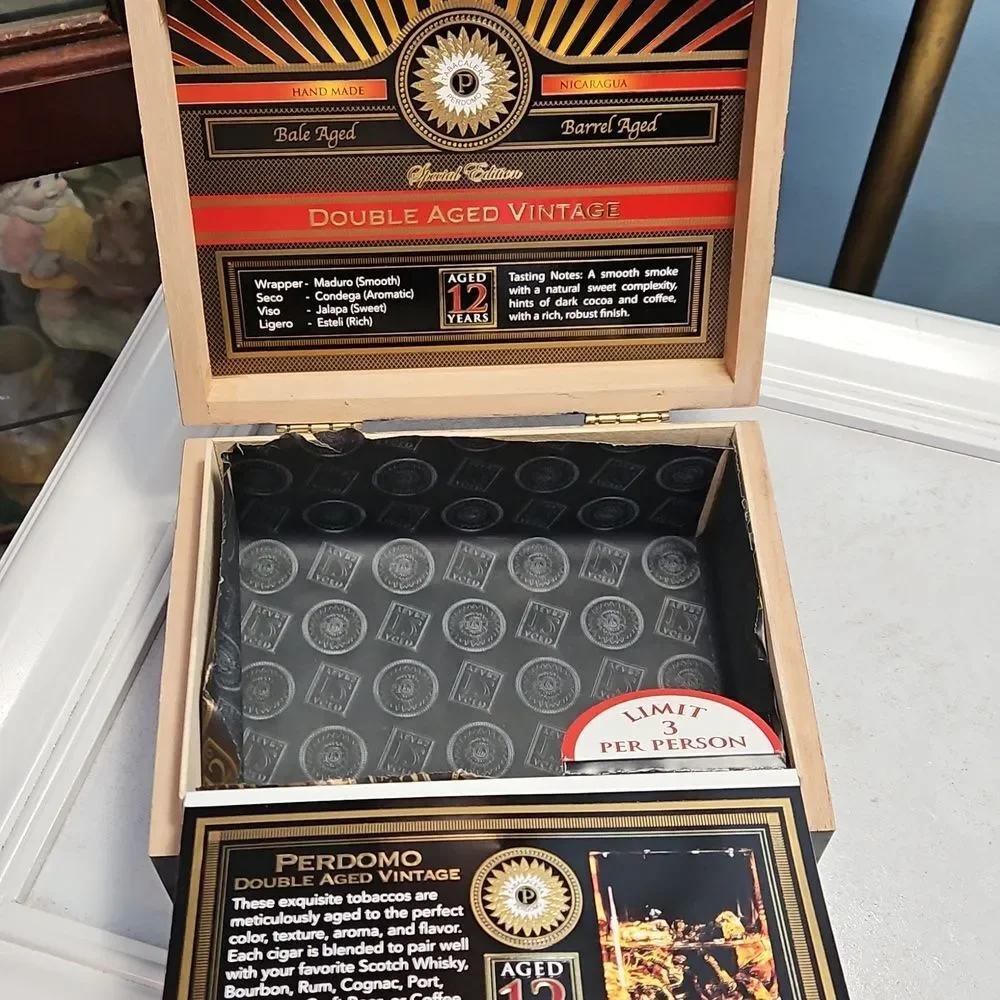 Perdomo Double Aged Vintage EMPTY Cigar Box For Crafts Or Storage